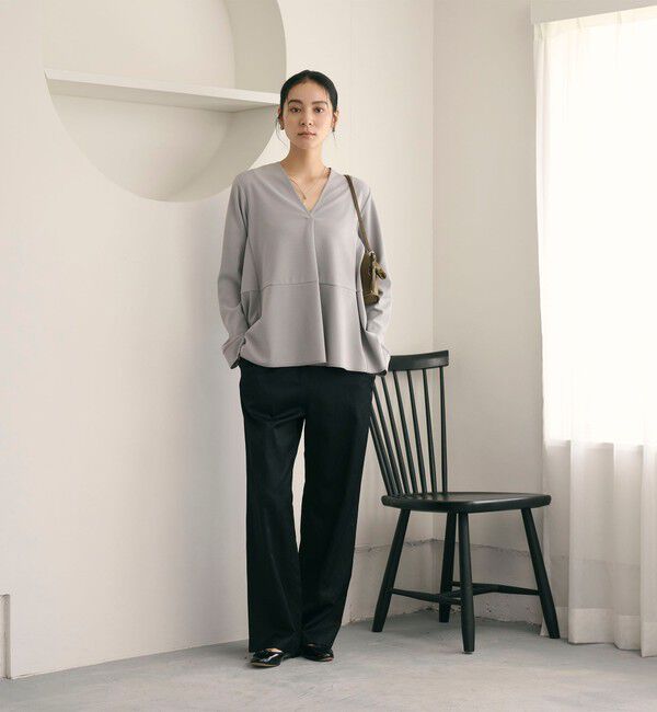 BEAUTY&YOUTH UNITED ARROWS「【WEB限定 Wardrobe DAILY MINIMAL】ペプラム Vネックプルオーバーカットソー」|Tシャツ・カットソー|