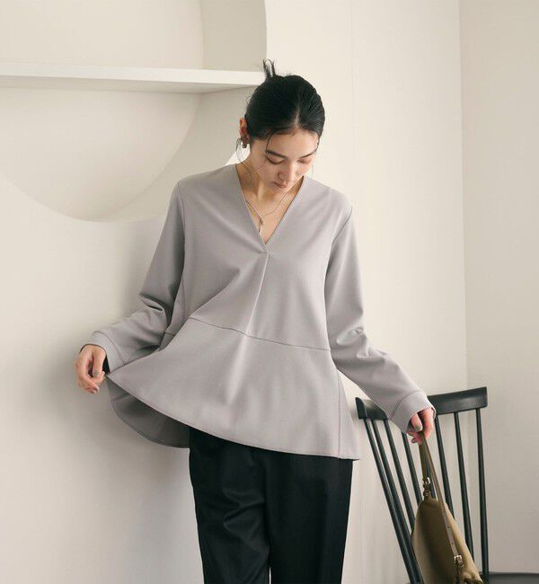 BEAUTY&YOUTH UNITED ARROWS「【WEB限定 Wardrobe DAILY MINIMAL】ペプラム Vネックプルオーバーカットソー」|Tシャツ・カットソー|
