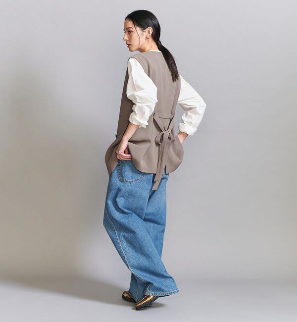 BEAUTY&YOUTH UNITED ARROWS「【WEB限定 Wardrobe DAILY MINIMAL】ダブルクロス リボンベルトジレ ウォッシャブル」|ベスト・ジレ|