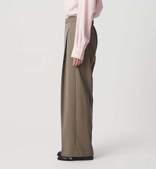 BEAUTY&YOUTH UNITED ARROWS「【WEB限定 Wardrobe DAILY MINIMAL】ダブルクロス タックワイドストレートパンツ ウォッシャブル」|スラックス|