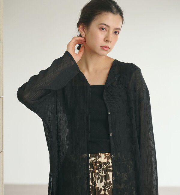 BEAUTY&YOUTH UNITED ARROWS「クレープ クルーネックカーディガン」|カーディガン|