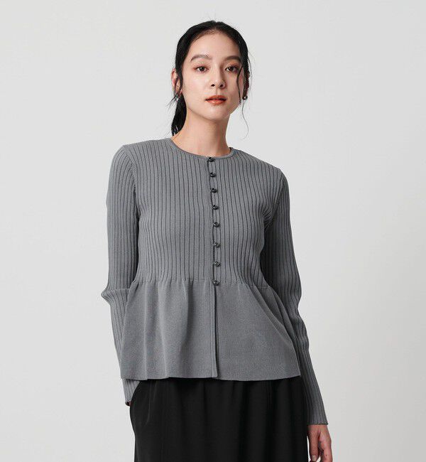 BEAUTY&YOUTH UNITED ARROWS「【WEB限定 Wardrobe DAILY MINIMAL】ペプラム2WAY リブニットプルオーバー ウォッシャブル」|ニット・セーター|