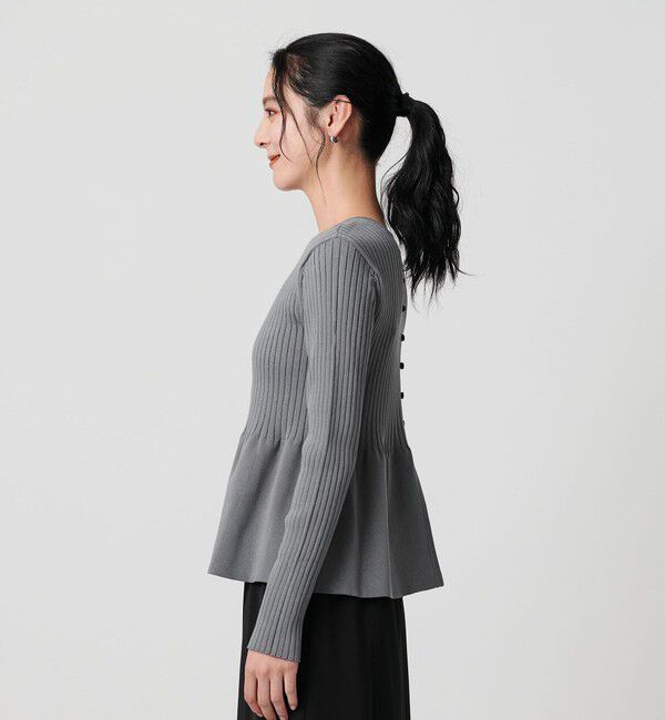 BEAUTY&YOUTH UNITED ARROWS「【WEB限定 Wardrobe DAILY MINIMAL】ペプラム2WAY リブニットプルオーバー ウォッシャブル」|ニット・セーター|