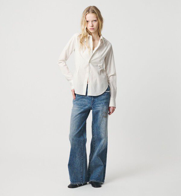 ATTISESSION「＜ATTISESSION＞コットン ストライプ スリム シャツ」|シャツ・ブラウス|