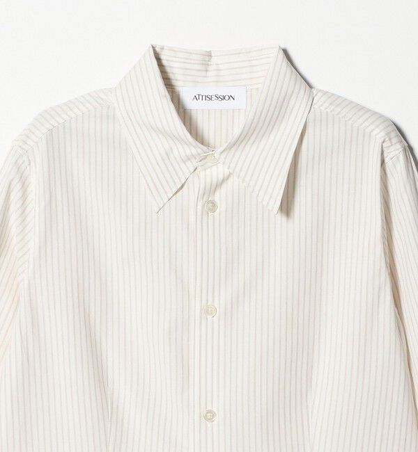 ATTISESSION「＜ATTISESSION＞コットン ストライプ スリム シャツ」|シャツ・ブラウス|