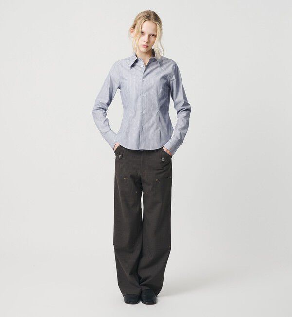 ATTISESSION「＜ATTISESSION＞コットン ストライプ スリム シャツ」|シャツ・ブラウス|