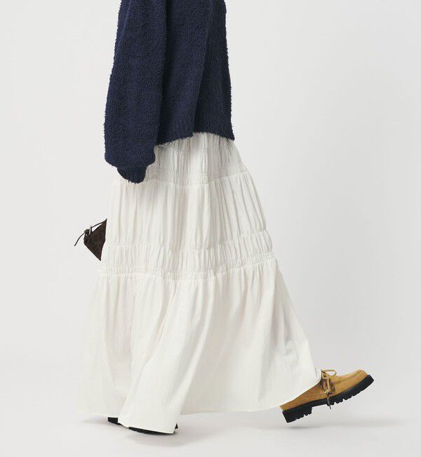 BEAUTY&YOUTH UNITED ARROWS「レーヨンブレンド シャーリング ロングスカート」|スカート|