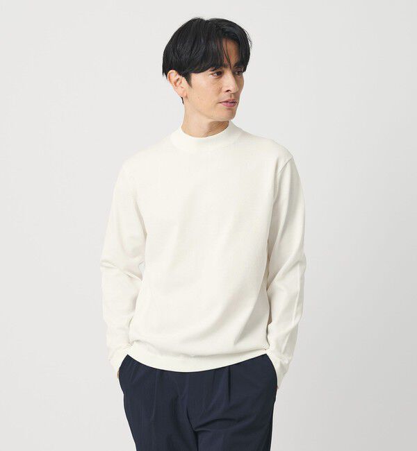 BEAUTY&YOUTH UNITED ARROWS「デオドラント ジャケット ネック ロングスリーブ ニット 抗菌防臭 ウォッシャブル」|ニット・セーター|WHITE