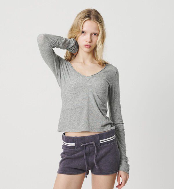 ATTISESSION「＜ATTISESSION＞Vネック ロングスリーブ トップス」|Tシャツ・カットソー|