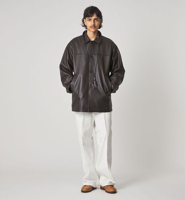 STEVEN ALAN「＜Steven Alan＞ シボ シープレザー カーコート」|ブルゾン・スタジャン|