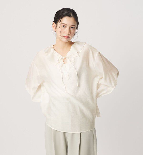 BEAUTY&YOUTH UNITED ARROWS「ラッフル スキッパーブラウス」|シャツ・ブラウス|