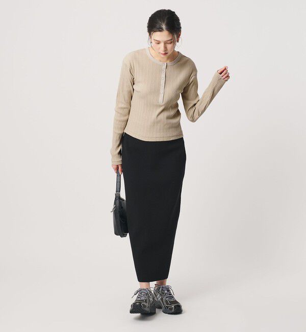 BEAUTY&YOUTH UNITED ARROWS「【WEB限定】ランダムリブ ヘンリーネック スナッププルオーバー」|Tシャツ・カットソー|