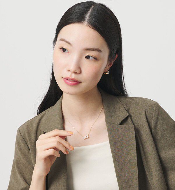 BEAUTY&YOUTH UNITED ARROWS「パールモチーフ&times;ガラスストーン ネックレス」|ネックレス|