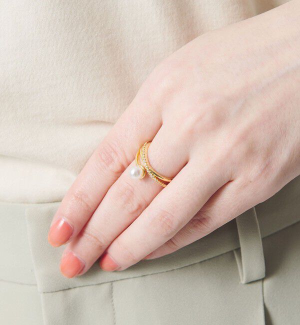 BEAUTY&YOUTH UNITED ARROWS「ワン パールモチーフ 3連 リング」|リング|