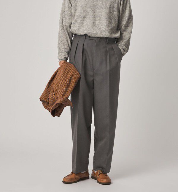 STEVEN ALAN「＜Steven Alan＞ ウール オックスフォード イン ツープリーツ ドレス トラウザーズ」|スラックス|