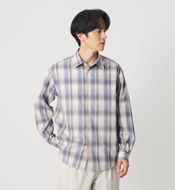 BEAUTY&YOUTH UNITED ARROWS「尾州 TW オンブレ チェック レギュラー シャツ GRANDE TAPERD型 ウォッシャブル MADE IN JAPAN」|シャツ・ブラウス|