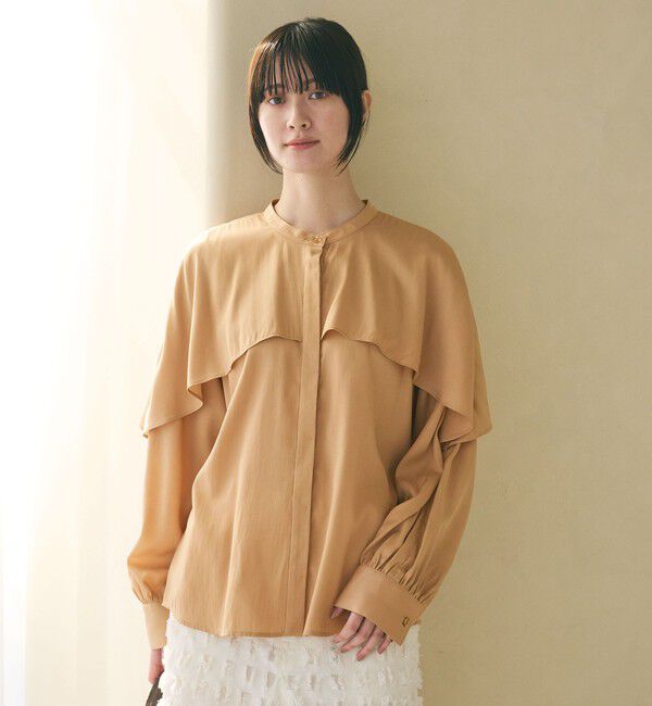 BEAUTY&YOUTH UNITED ARROWS「【WEB限定 Wardrobe DAILY MINIMAL】フリルレイヤーブラウス ウォッシャブル」|シャツ・ブラウス|BEIGE