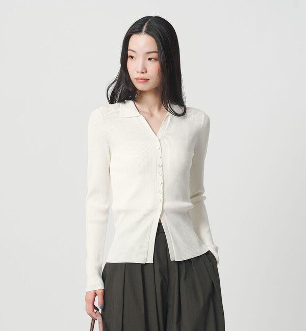 BEAUTY&YOUTH UNITED ARROWS「スキッパー リブニットカーディガン ウォッシャブル」|カーディガン|