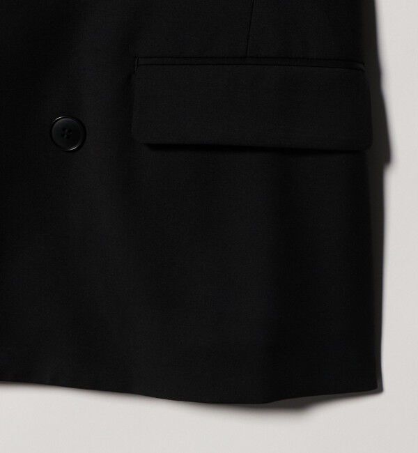 ATTISESSION「＜ATTISESSION＞ベルテッド ダブルブレスト ジャケット ブラック」|テーラードジャケット|