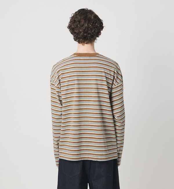 MONKEY TIME「ウォッシュド ボーダー ロングスリーブ Tシャツ」|Tシャツ・カットソー|