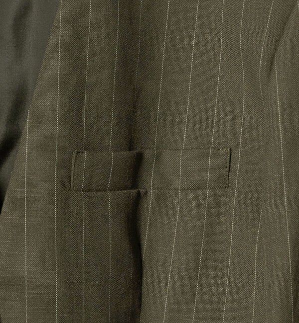 BEAUTY&YOUTH UNITED ARROWS「麻ブレンド ストライプ カラーレス ジャケット」|ノーカラージャケット|