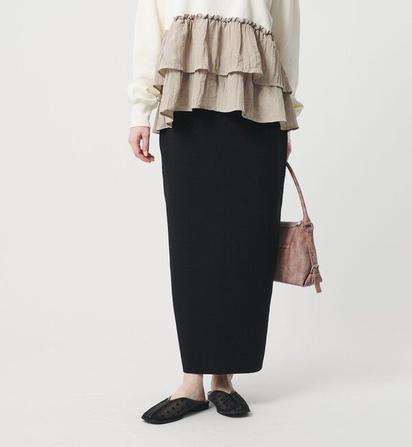 BEAUTY&YOUTH UNITED ARROWS「【WEB限定 Wardrobe DAILY MINIMAL】ミラノリブ ニットスカート ウォッシャブル」|スカート|BLACK