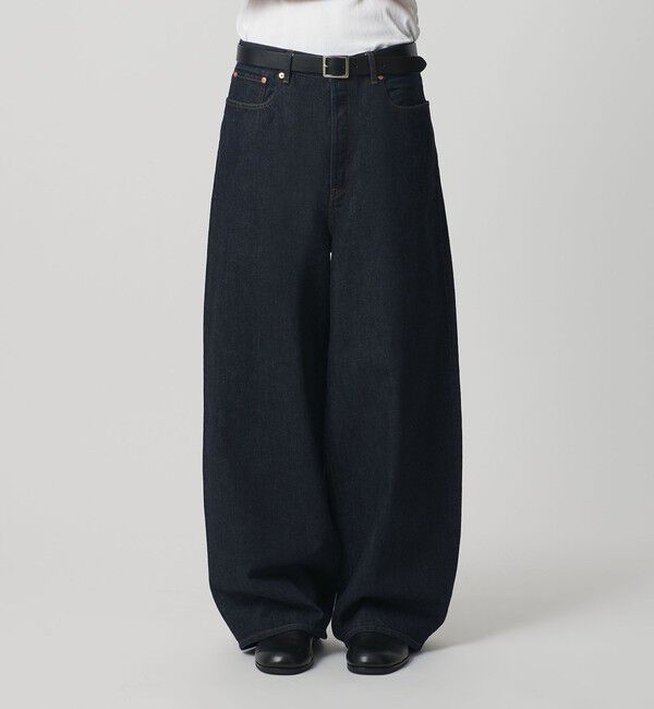 MONKEY TIME「デニム シンチ バックル スーパー バギー パンツ」|チノ|