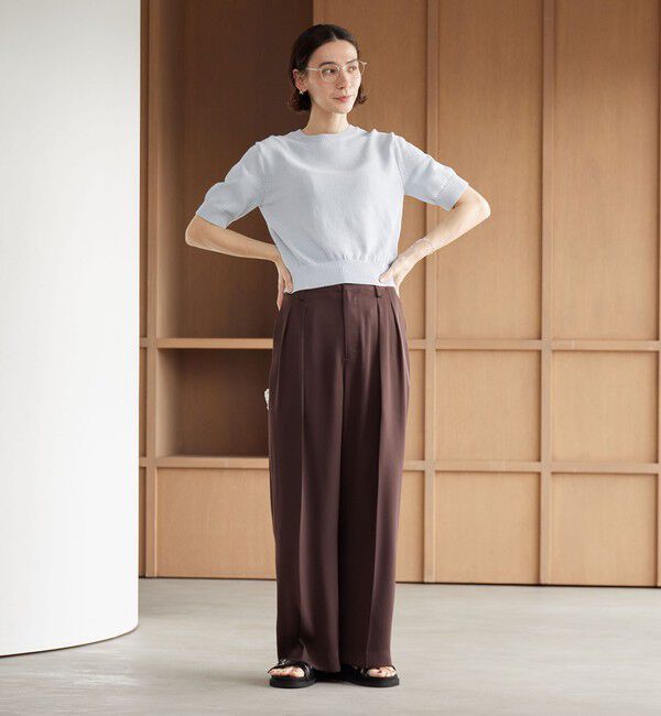 BEAUTY&YOUTH UNITED ARROWS「コイルニット ショートスリーブ プルオーバー ウォッシャブル」|ニット・セーター|