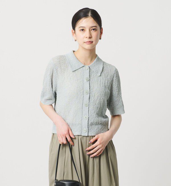 BEAUTY&YOUTH UNITED ARROWS「ノットヤーンニット ハーフスリーブ シャツ カーディガン ウォッシャブル」|カーディガン|