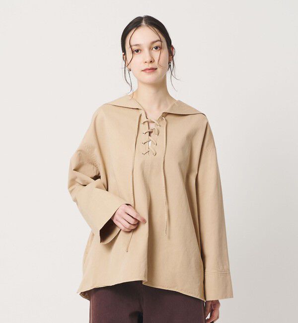 BEAUTY&YOUTH UNITED ARROWS「＜She is-.＞レースアップ セーラーカラー ブラウス」|シャツ・ブラウス|