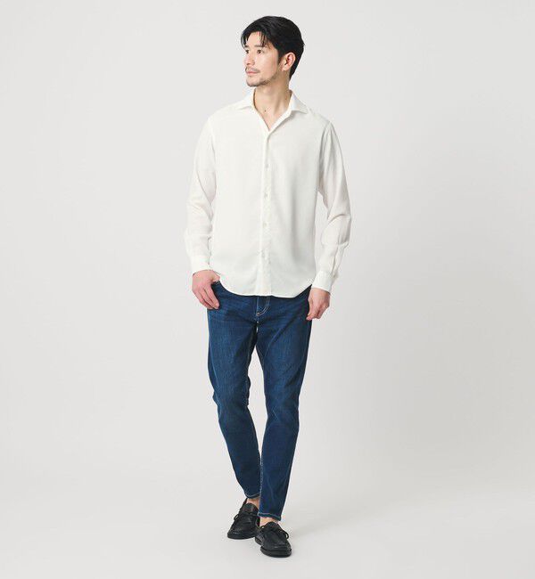 BEAUTY&YOUTH UNITED ARROWS「【WEB限定 WARDROBE SMART】リネンライク ワイドカラー スキッパー シャツ」|シャツ・ブラウス|