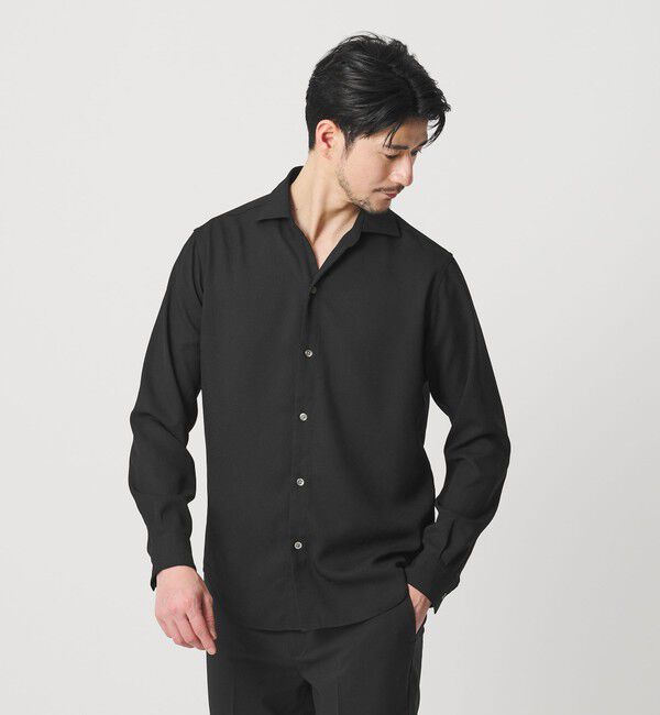 BEAUTY&YOUTH UNITED ARROWS「【WEB限定 WARDROBE SMART】リネンライク ワイドカラー スキッパー シャツ」|シャツ・ブラウス|