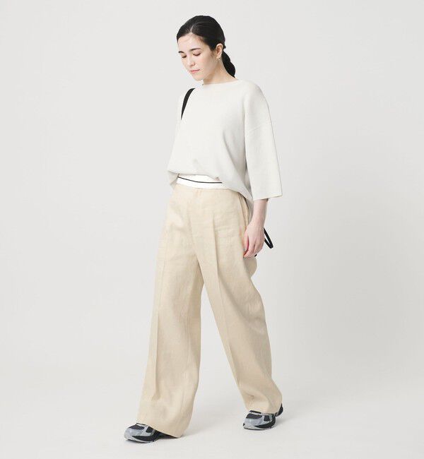 BEAUTY&YOUTH UNITED ARROWS「麻ブレンド マーベルト ワイドパンツ UVカット」|チノ|
