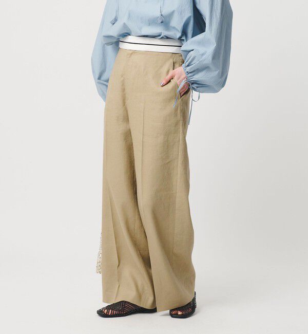 BEAUTY&YOUTH UNITED ARROWS「麻ブレンド マーベルト ワイドパンツ UVカット」|チノ|