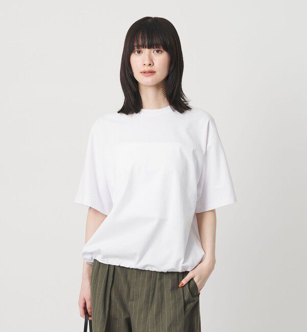 BEAUTY&YOUTH UNITED ARROWS「ヘム ドローストリング 5分袖 Tシャツ」|Tシャツ・カットソー|WHITE