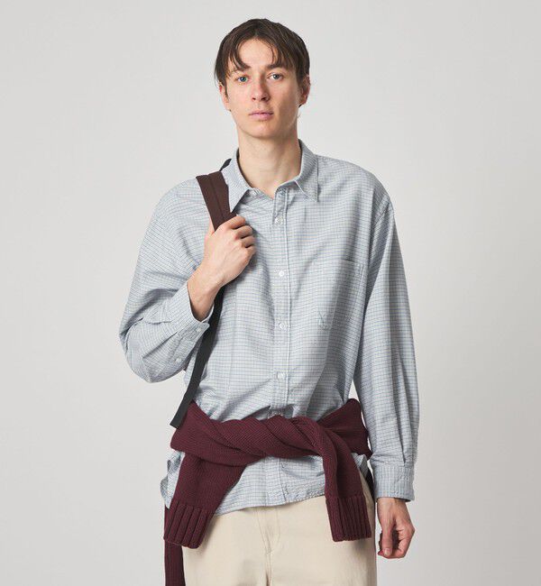 STEVEN ALAN「＜Steven Alan＞ ドレープ オックス チェック レギュラーカラー シャツ LOOSE」|シャツ・ブラウス|