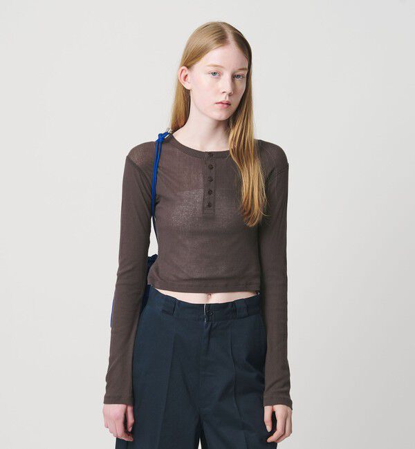 NICE WEATHER「＜NICE WEATHER＞トリム ヘンリーネックカットソー」|Tシャツ・カットソー|MOCA