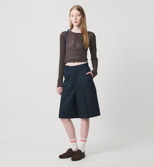 NICE WEATHER「＜NICE WEATHER＞トリム ヘンリーネックカットソー」|Tシャツ・カットソー|