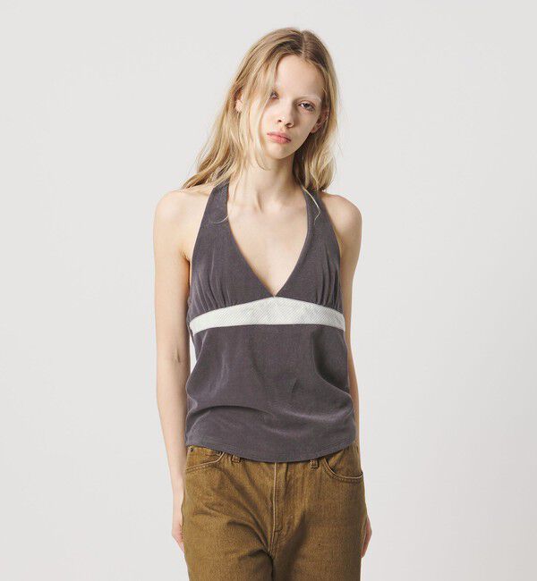 ATTISESSION「＜ATTISESSION＞パイル ホルターネック トップス」|その他|DK.GRAY