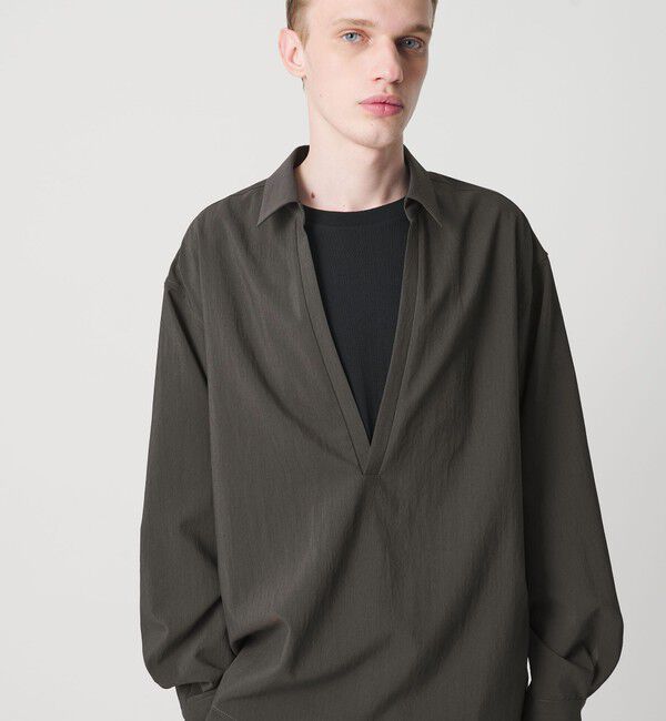 MONKEY TIME「RENU TROシリーズ ディープ Vネック プルオーバー シャツ -セットアップ対応-」|シャツ・ブラウス|