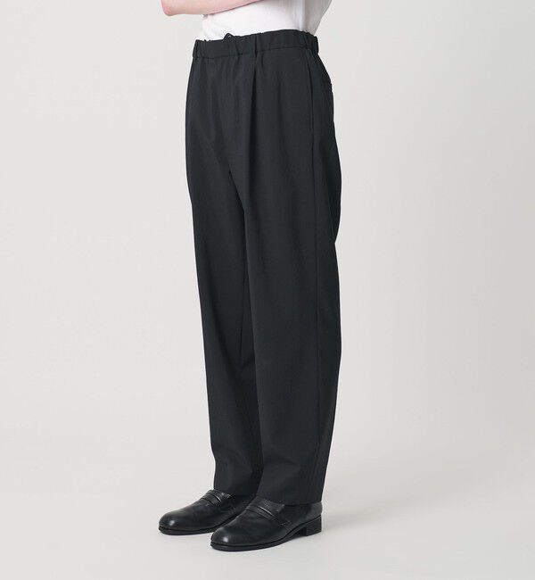 MONKEY TIME「RENU TROシリーズ 1P テーパード イージー パンツ -セットアップ対応-」|チノ|BLACK