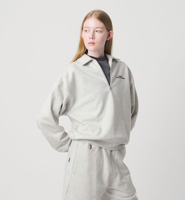 NICE WEATHER「＜NICE WEATHER＞ロゴ スウェットハーフジップ」|スウェット・ジャージ|