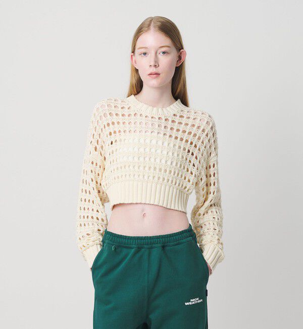 NICE WEATHER「＜NICE WEATHER＞メッシュ プルオーバーニット」|ニット・セーター|