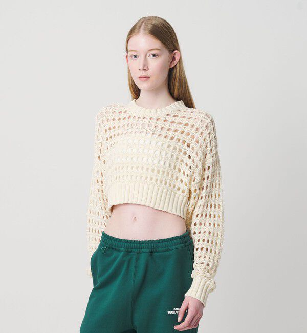 NICE WEATHER「＜NICE WEATHER＞メッシュ プルオーバーニット」|ニット・セーター|