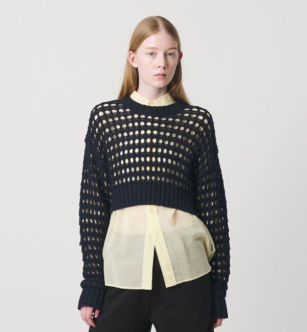 NICE WEATHER「＜NICE WEATHER＞メッシュ プルオーバーニット」|ニット・セーター|