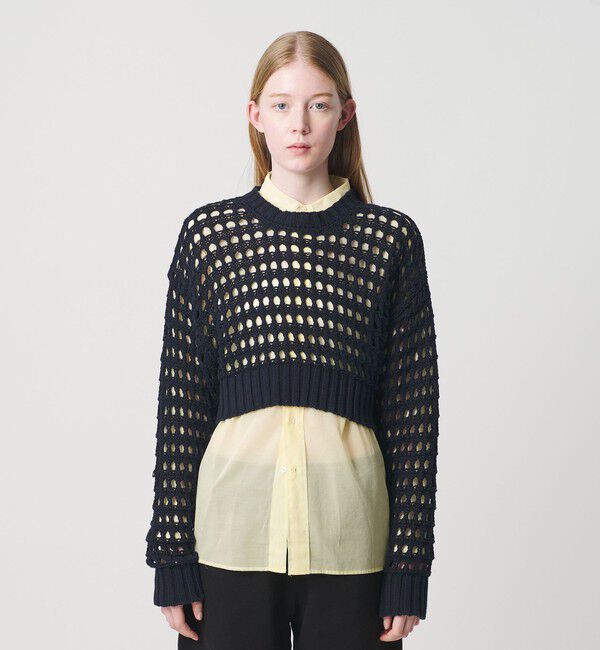 NICE WEATHER「＜NICE WEATHER＞メッシュ プルオーバーニット」|ニット・セーター|