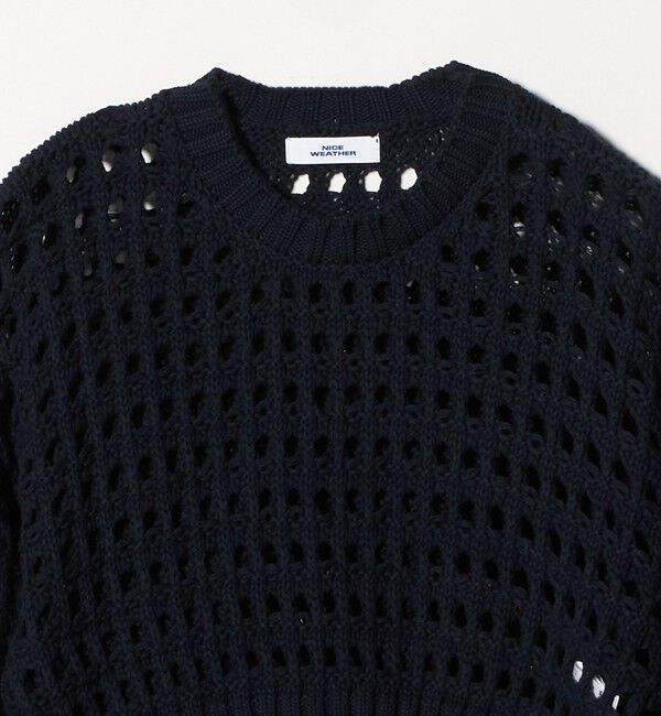 NICE WEATHER「＜NICE WEATHER＞メッシュ プルオーバーニット」|ニット・セーター|