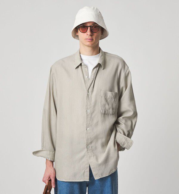 STEVEN ALAN「＜Steven Alan＞ ドレープ コードレーン レギュラーカラー シャツ LOOSE」|シャツ・ブラウス|