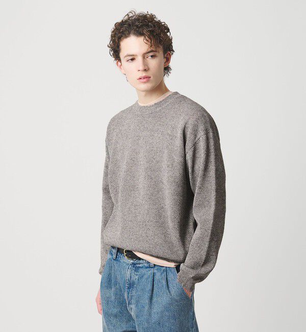 BEAUTY&YOUTH UNITED ARROWS「リネンブレンド メランジ クルーネック ニット ウォッシャブル」|ニット・セーター|