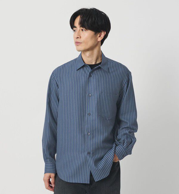 BEAUTY&YOUTH UNITED ARROWS「ライト リネンタッチ ストライプ レギュラー シャツ FORM TAPERD型」|シャツ・ブラウス|